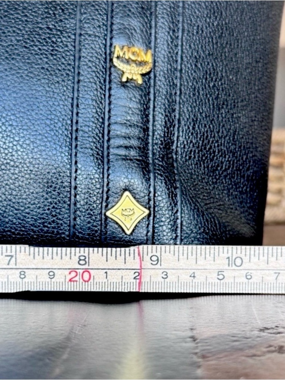 MCM Black Leather Munchen studded satchel - Picture 15 of 15